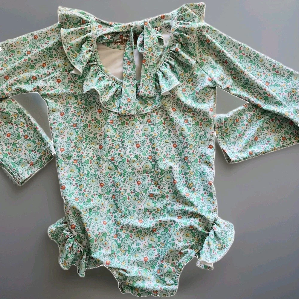 Serendipity‎ Floral One-Piece Rash Guard - Size: L(10-12)